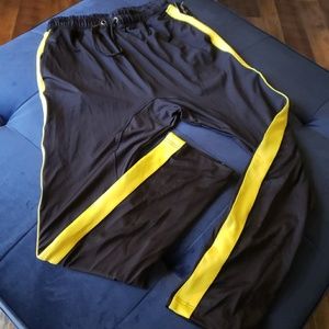 Yellow Strip-Mens Drop Crotch Joggers